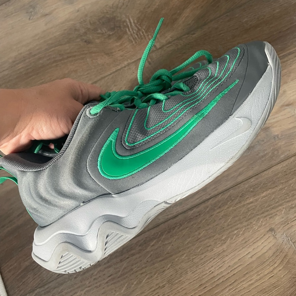 Nike Gray and Green Athletic Shoes